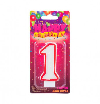 Свеча для торта цифра "3" 12шт
